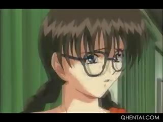 Innocent Hentai Teen In Glasses Banged Hard Has Orgasm