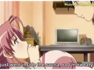 Krásný anime holky v sauna