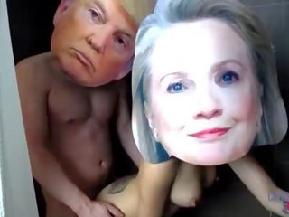 Donald trump och hillary clinton verklig kändisar kön klämma tejp exponerad xxx