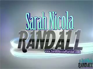 Sarah Randall Busts Out Of Her Aqua Bra