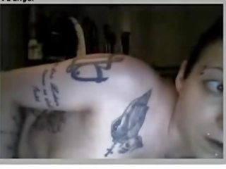 Shaven Tatoo Chick movies Her Stuff On Omegle
