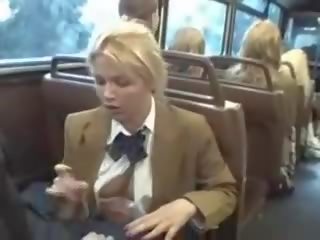 Blondýna divinity sať ázijské chlapci kokot na the autobus