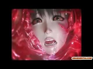 3D Anime Caught By Monster Tentacles And Sucked Bigcock