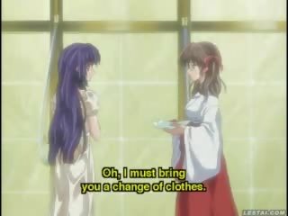 E lezetshme hentai anime nxënëse spanked në një dush