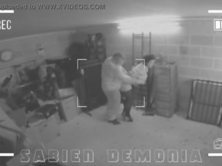 CCTV footage of erotic teen Sabien Demonia getting fucked in ass by school worker
