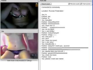 Chatroulette #88 Horny young lady close-up masturbates
