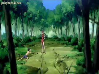 Hentai meita izpaužas ieskrūvē uz mežs