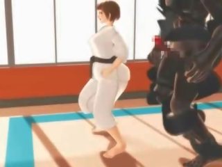 エロアニメ karate 若い 女性 吐き気 上の a 大規模な manhood で 3d