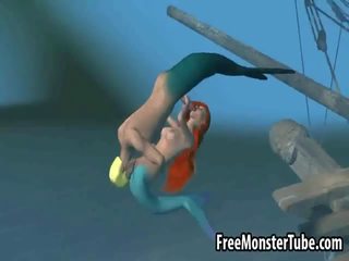 3d трохи mermaid stunner отримує трахкав жорсткий підводний