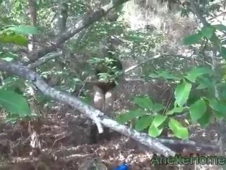 Pembiakan militaire dans la foret avec amatrice fran&ccedil;aise