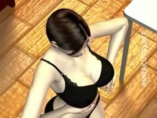 3D Anime prostitute Eat Two Big Black Dicks