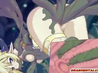 魅力的な エロアニメ エルフ キャッチ と tremendous 掘削 wetpussy バイ s