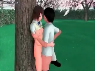 Animasi darling mempunyai seks klip dalam taman