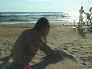 Perky Fresh Faced Teen Plays At The Beach Nude