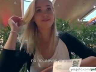 Incredible charming Blonde Hottie Gets Paid For Public Nudity