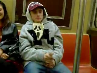 Crazy boy Jerking Off In The Metro
