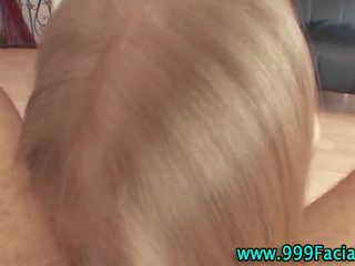 Pov blonde gets facial thereafter cock sucking