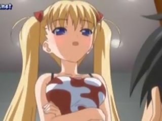 Anime blondy makakakuha ng masikip twat fucked