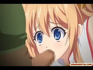 Roped Busty Anime Coed Sucking Bigcock
